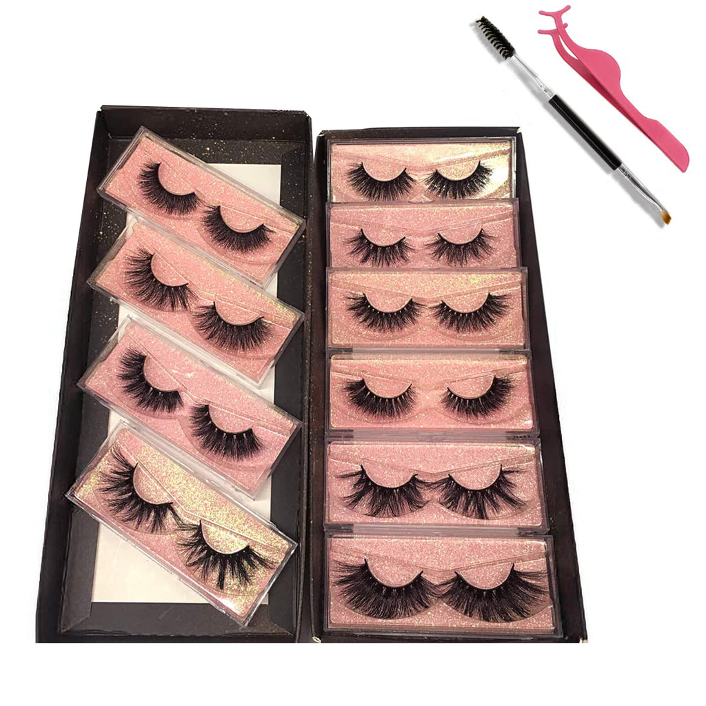 GOO GOO 3D Mink Eyelashes 16-25mm | Real Siberian Mink, Reusable 10 Pairs