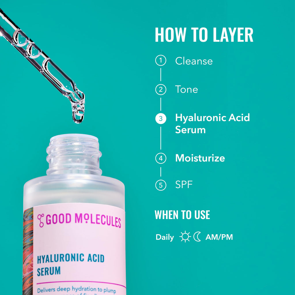 Good Molecules Hyaluronic Acid Serum Pack 3 – 30 ml Each | 1% HA, Lightweight Hydration