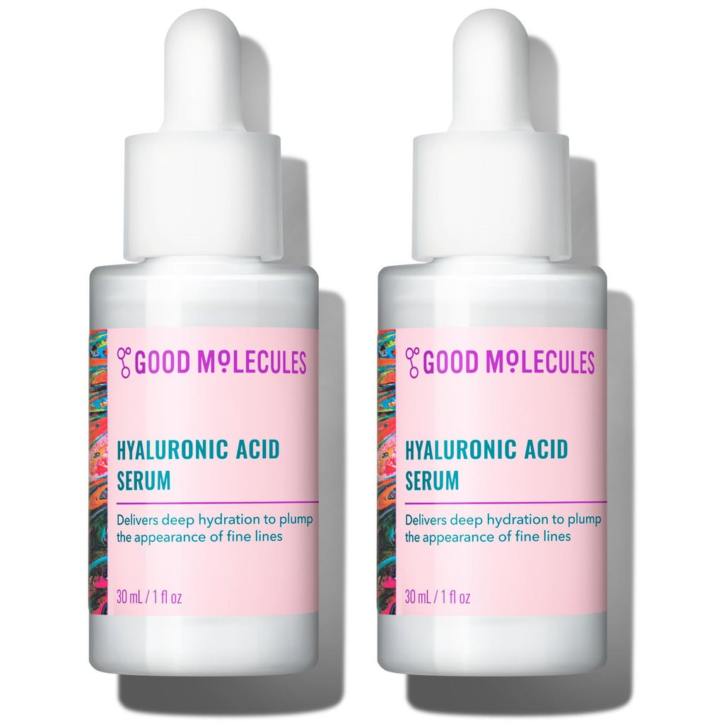 Good Molecules Hyaluronic Acid Serum Pack 2 – 30 ml Each | 1% Hyaluronic Acid, Non-Greasy Hydration