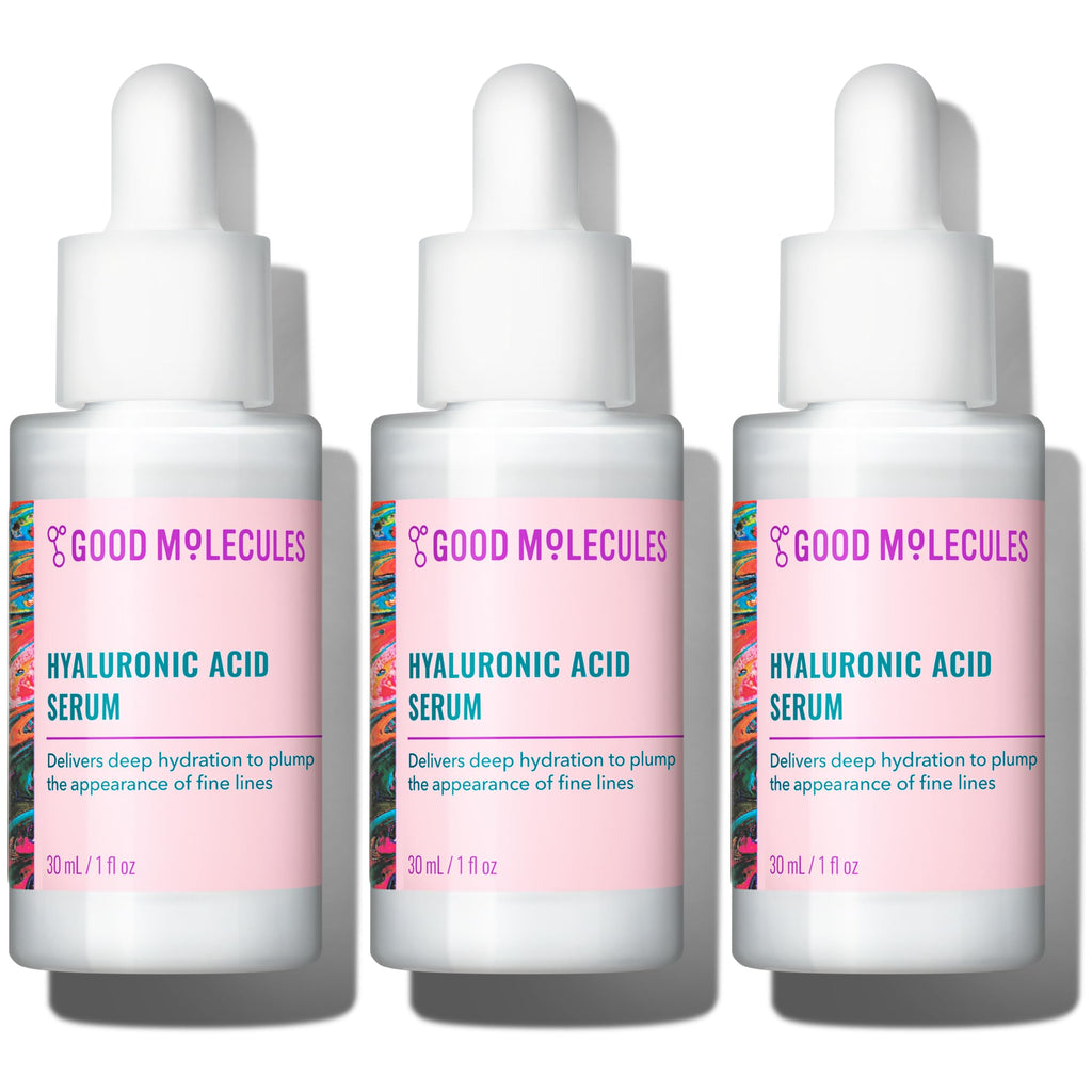 Good Molecules Hyaluronic Acid Serum Pack 3 – 30 ml Each | 1% HA, Lightweight Hydration