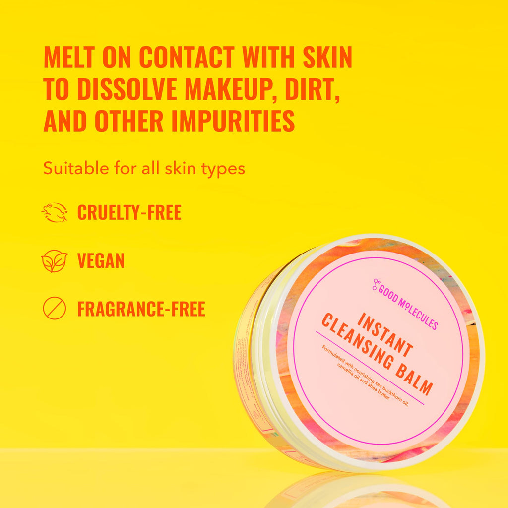 Good Molecules Instant Cleansing Balm – Hydrating Makeup Remover with Shea Butter & Sea Buckthorn