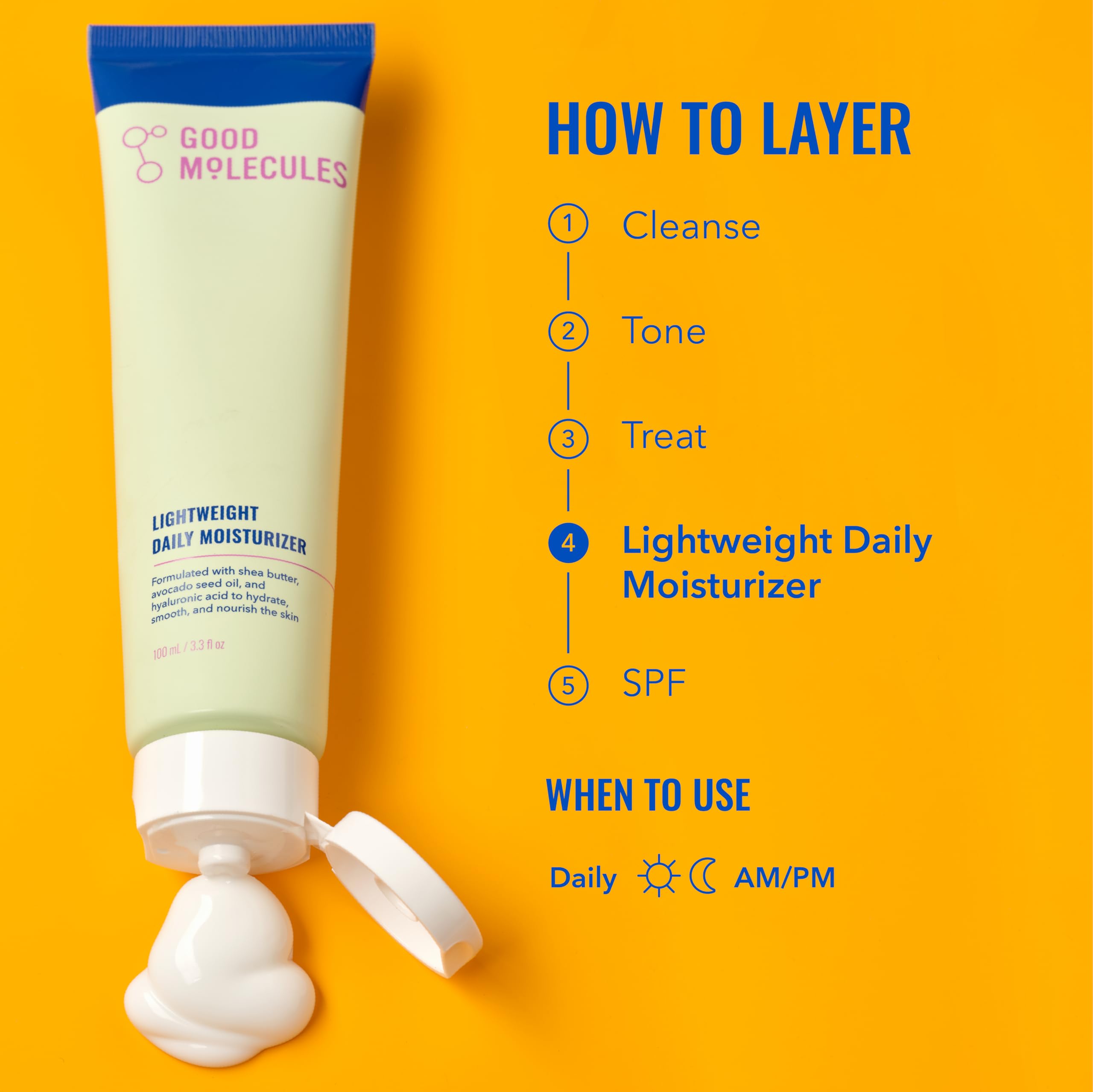 Good Molecules Lightweight Daily Moisturizer Pack 2 – 100 ml / 3.38 oz, Non-Greasy Hydration