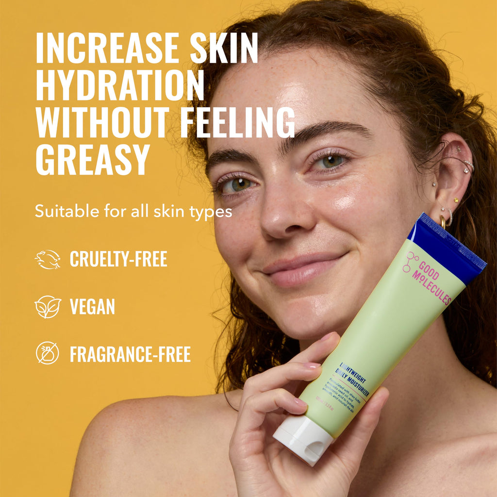 Good Molecules Lightweight Daily Moisturizer Pack 2 – 100 ml / 3.38 oz, Non-Greasy Hydration