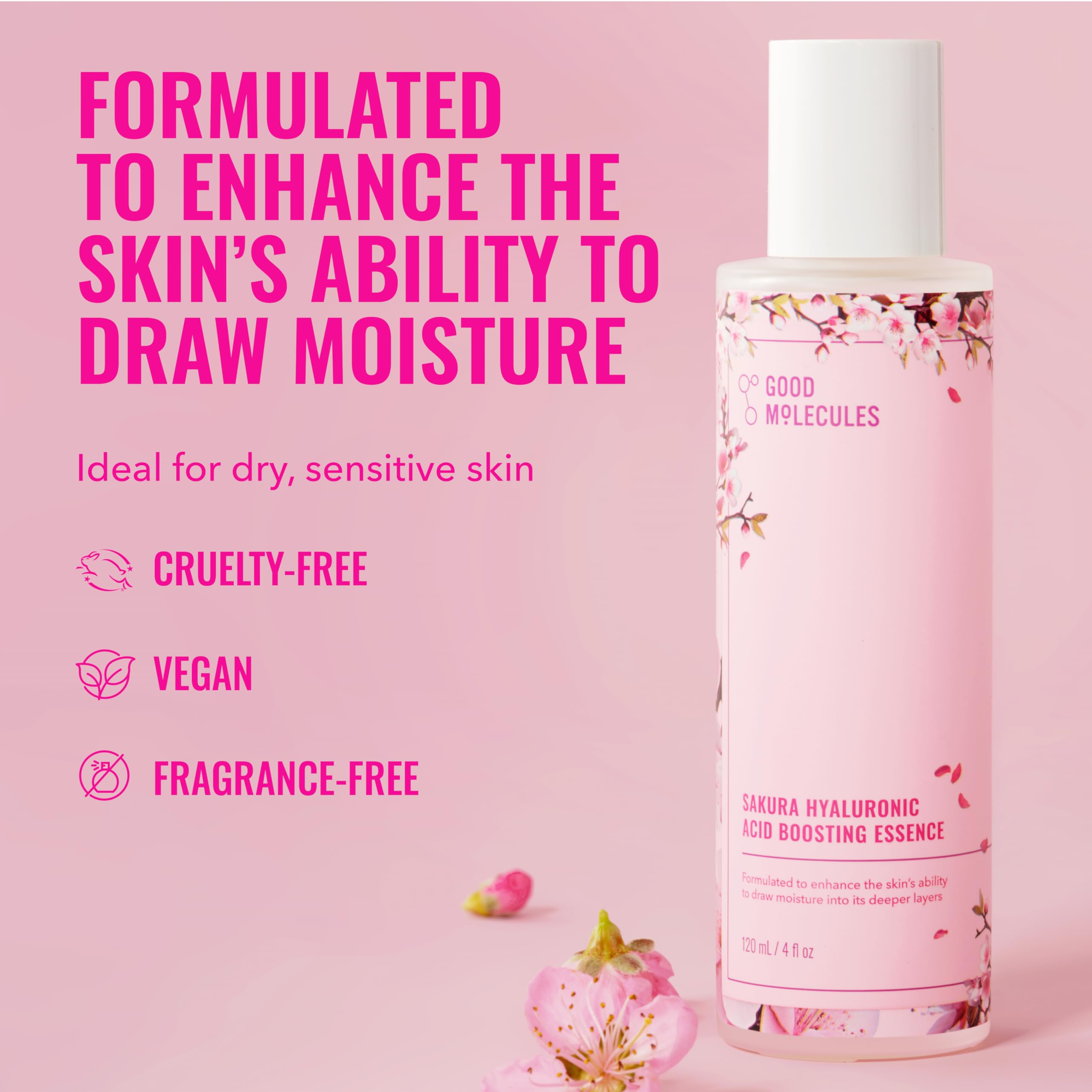 Good Molecules Sakura Hyaluronic Acid Boosting Essence – Hydration & Glow