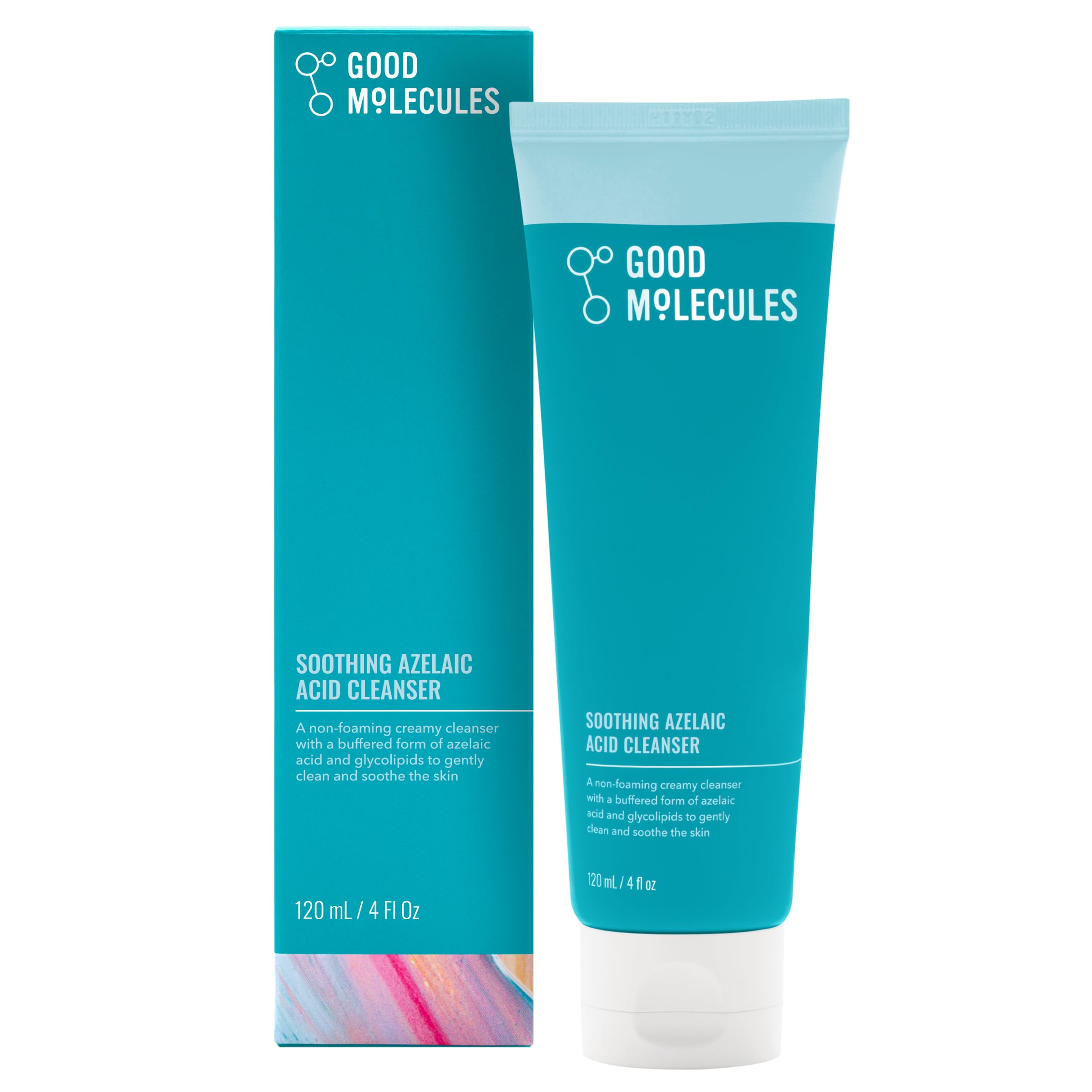 Good Molecules Soothing Azelaic Acid Cleanser — Gentle Creamy, Non-Foaming Face Wash (120 ml) – Fragrance-Free & Vegan