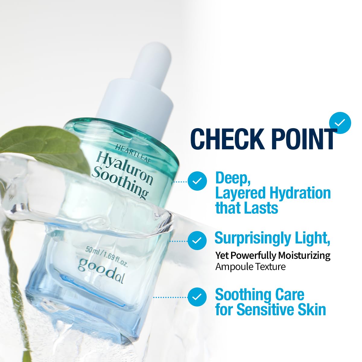 GOODAL Heartleaf Hyaluron Soothing Ampoule | Lightweight Hydration Serum 50ml