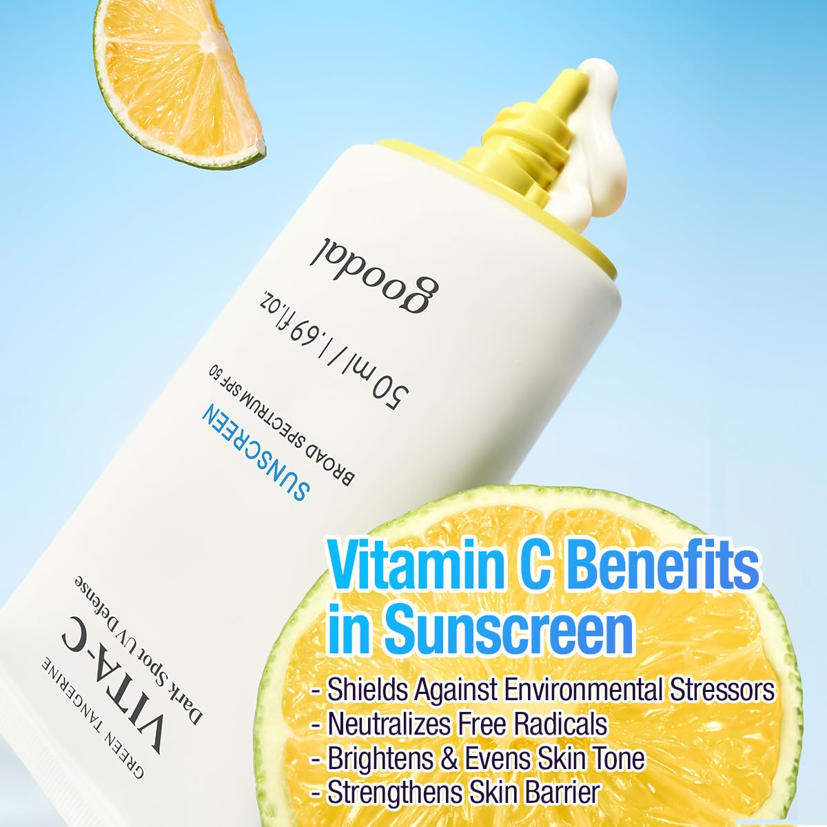 Goodal Green Tangerine Vita-C Dark Spot UV Defense Sunscreen SPF 50 | Daily Korean Sun Care
