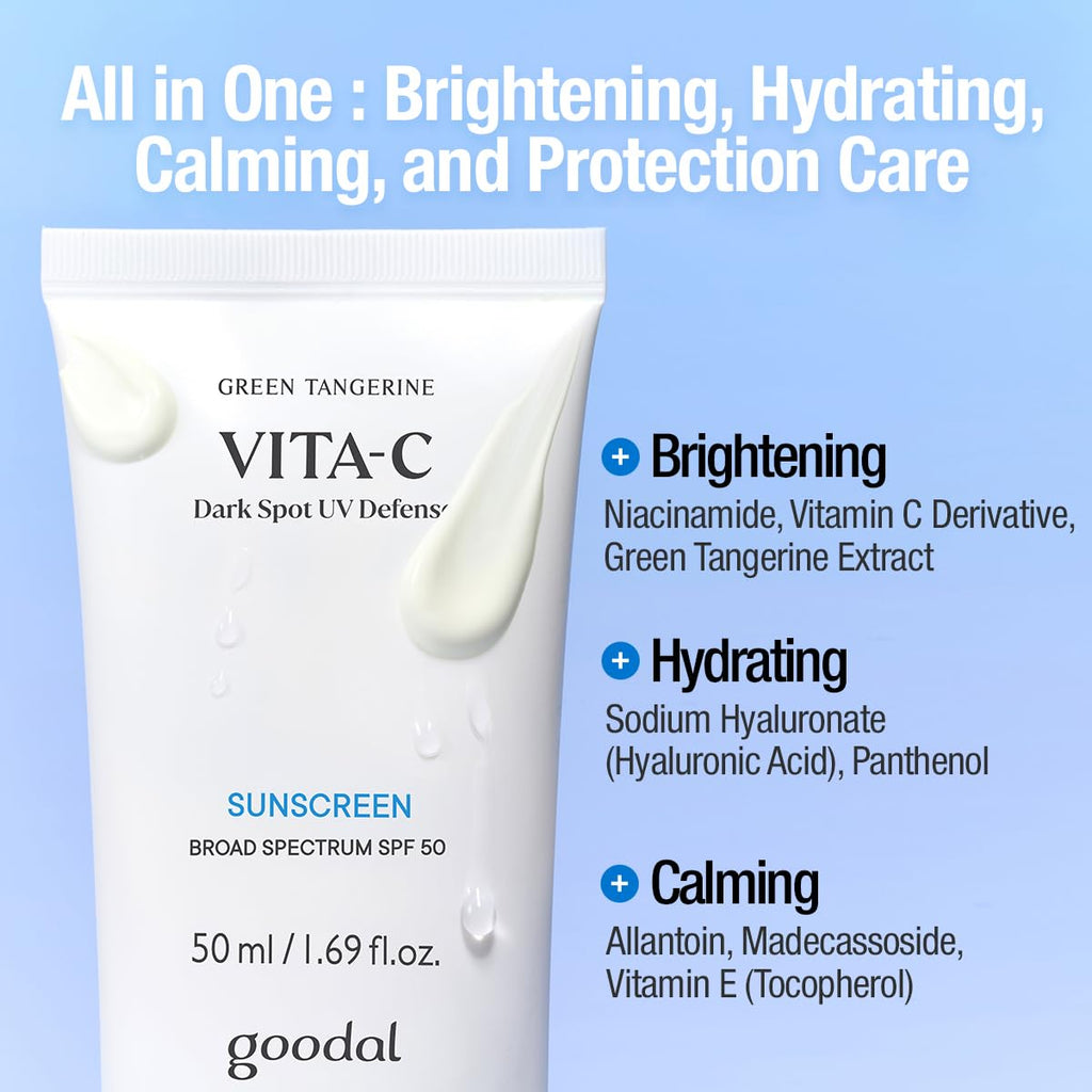 Goodal Green Tangerine Vita-C Dark Spot UV Defense Sunscreen SPF 50 | Daily Korean Sun Care