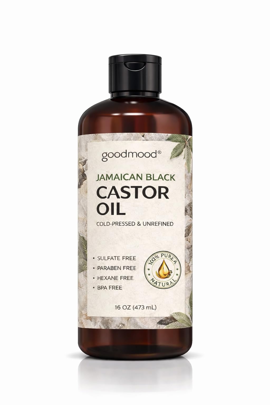 GOODMOOD Jamaican Black Castor Oil 16 oz – Organic Cold-Pressed, Pure Castor Oil for Hair & Skin