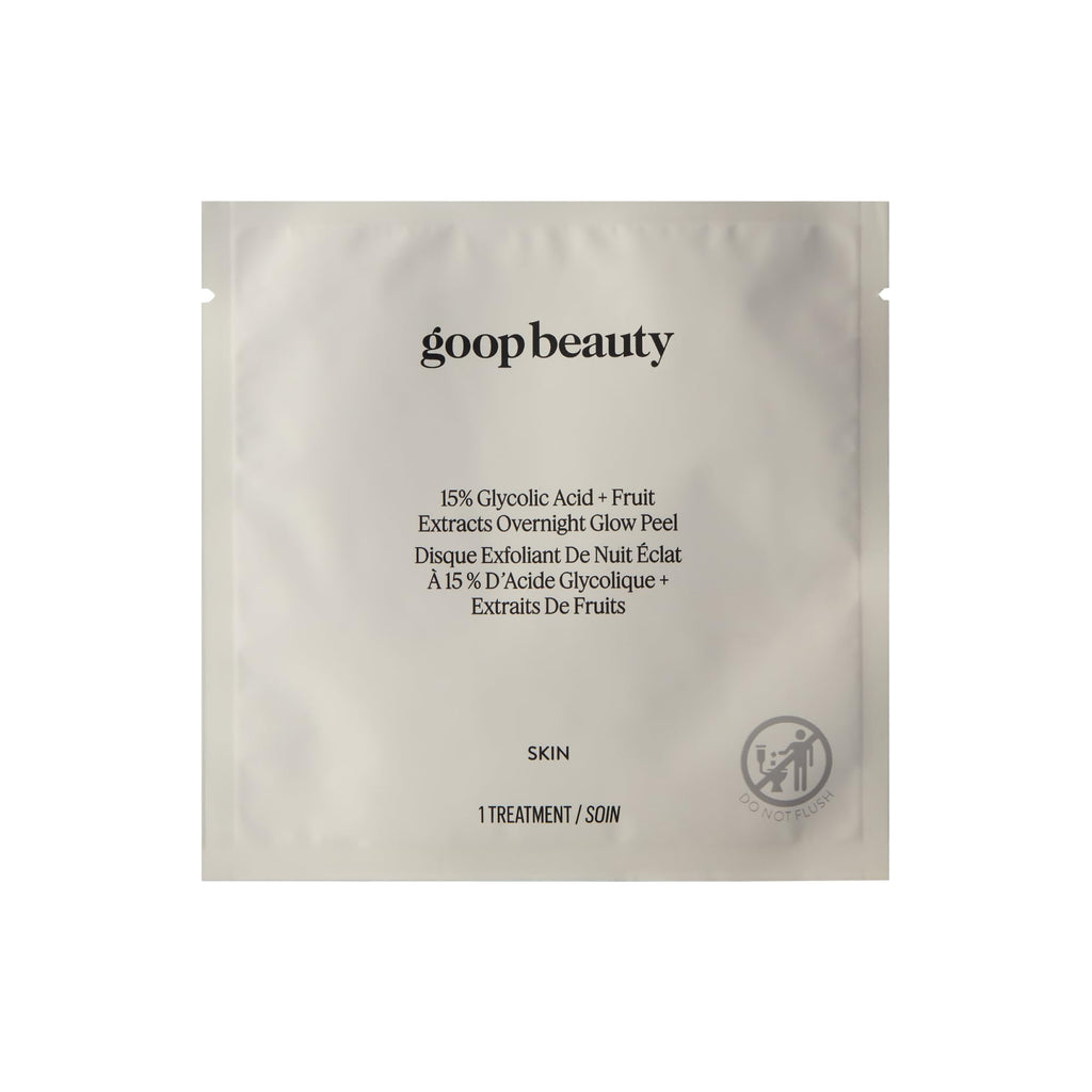 goop Beauty 15% Glycolic Acid Exfoliating Pads – Overnight Peel for Radiant, Smoother Skin | 12 Pack | Paraben & Silicone Free