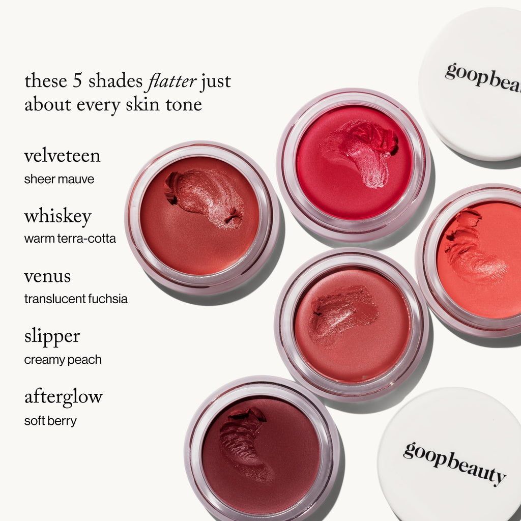goop Beauty Cream Blush Velvelteen Sheer Mauve | Lip & Cheek Tint with Vitamin C & E | 0.5 oz
