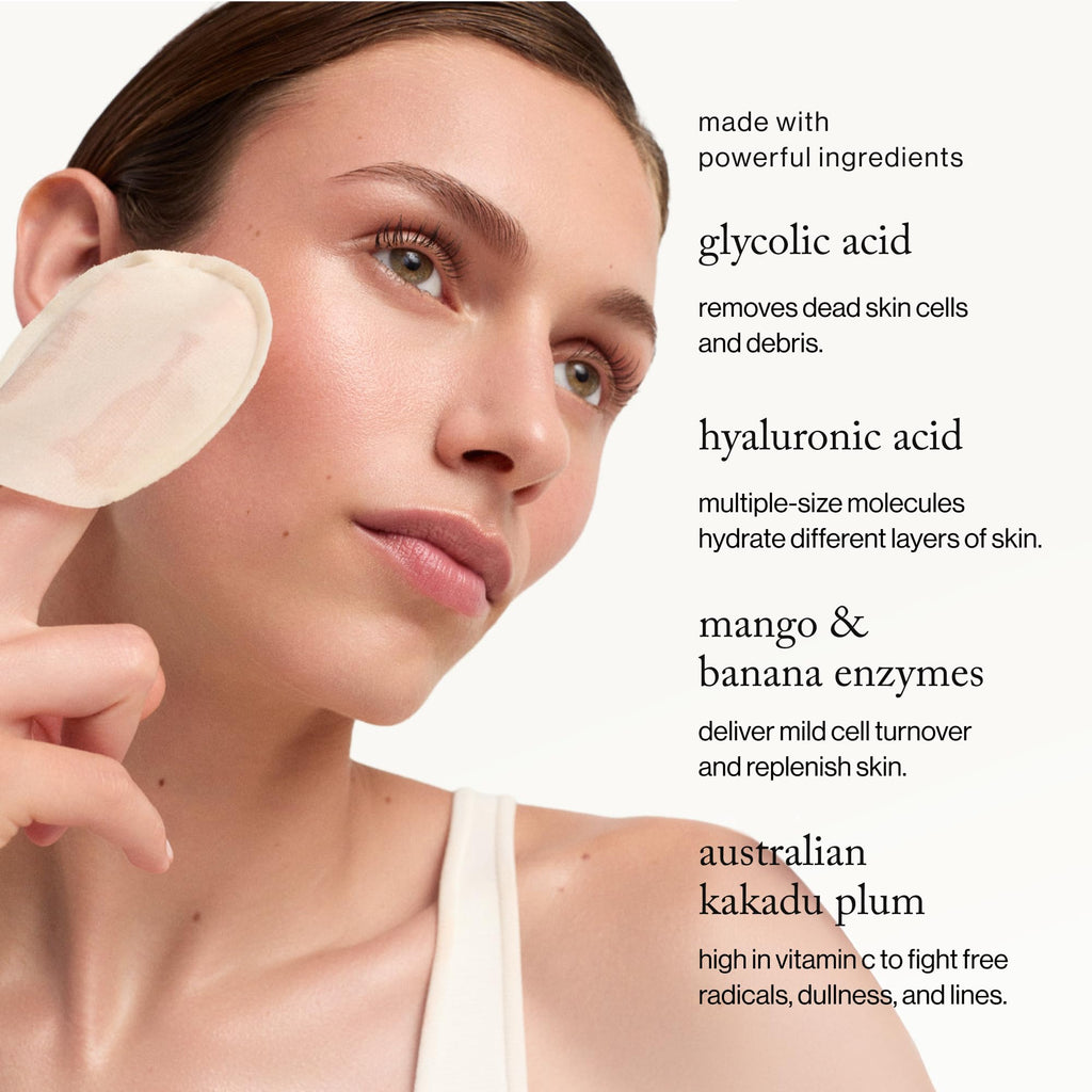 goop Beauty 15% Glycolic Acid Exfoliating Pads – Overnight Peel for Radiant, Smoother Skin | 12 Pack | Paraben & Silicone Free