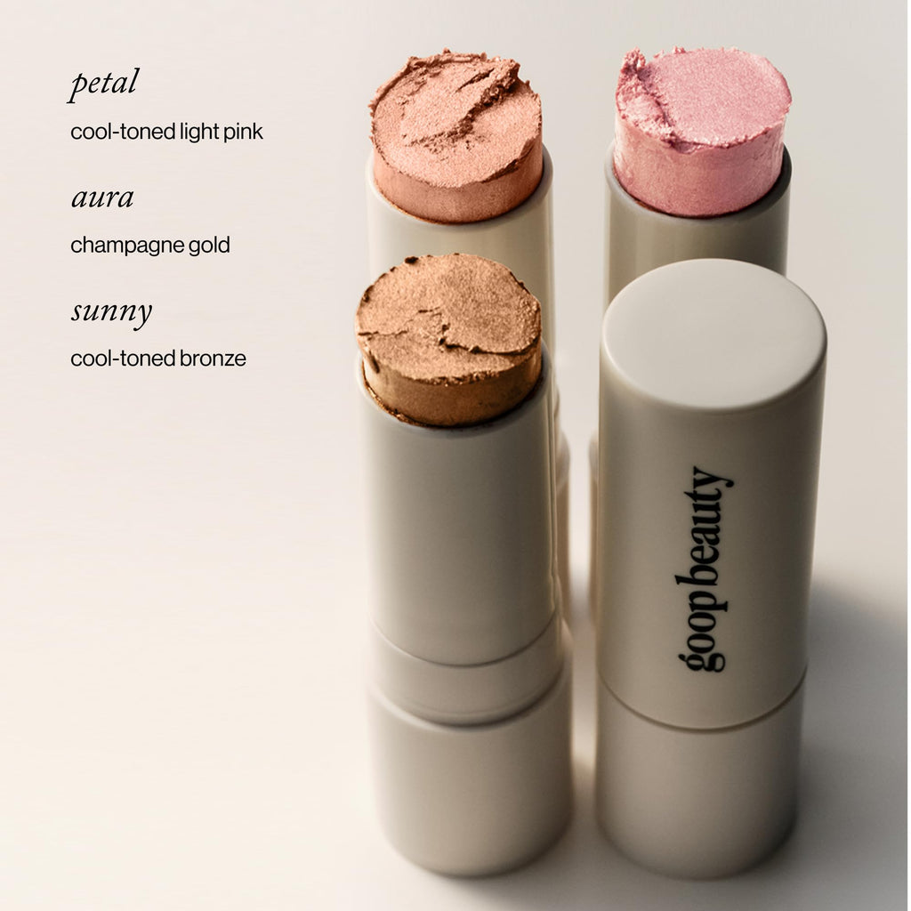 Goop Beauty Glow Skin Highlighter Stick – Pearlescent Champagne Glow, Multi-Use Gel Highlighter