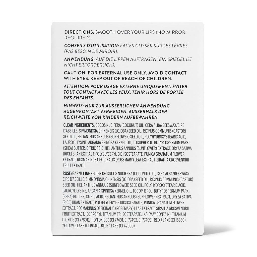 Goop Beauty Lip Balm Trio – Clean, Petroleum-Free Moisturizers in Clear, Garnet & Rose