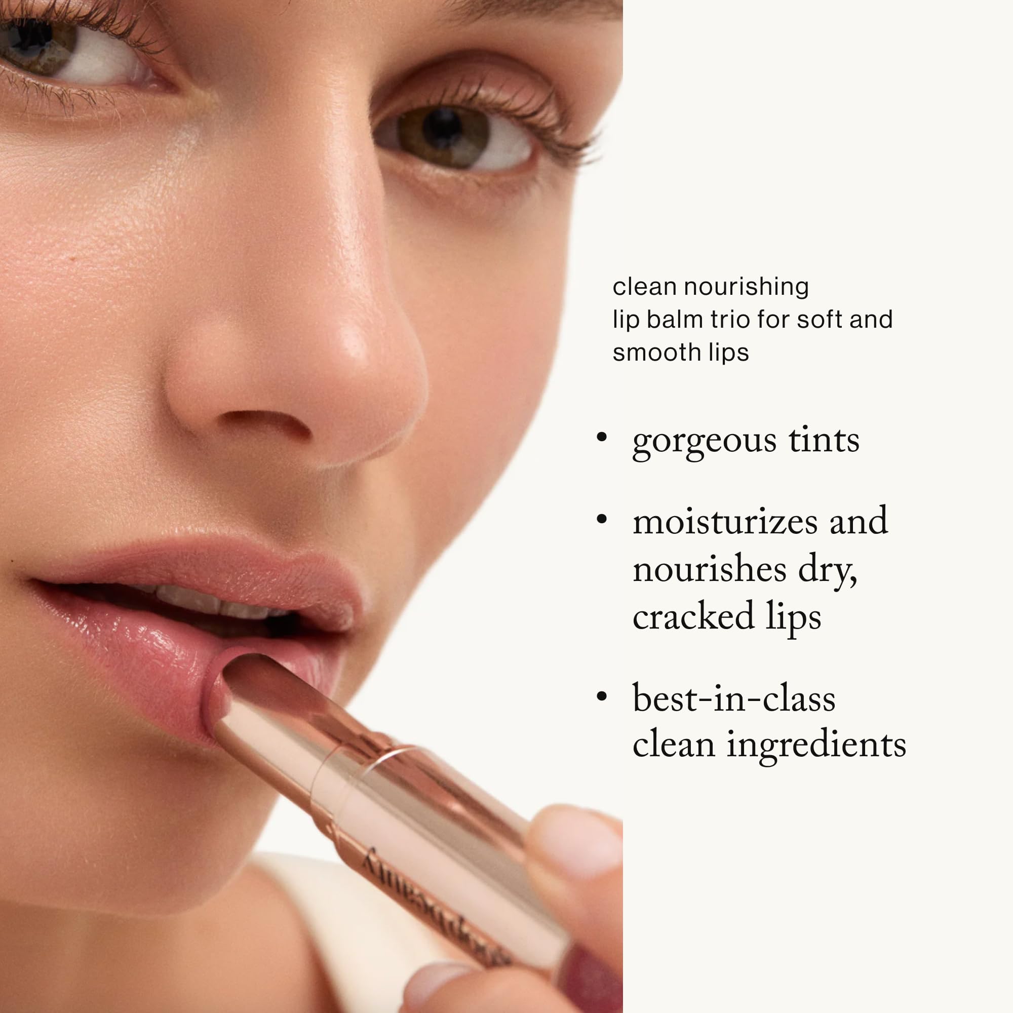Goop Beauty Lip Balm Trio — Clean, Petroleum-Free Lip Care in Clear, Peony, Tomato | 0.16 oz Each