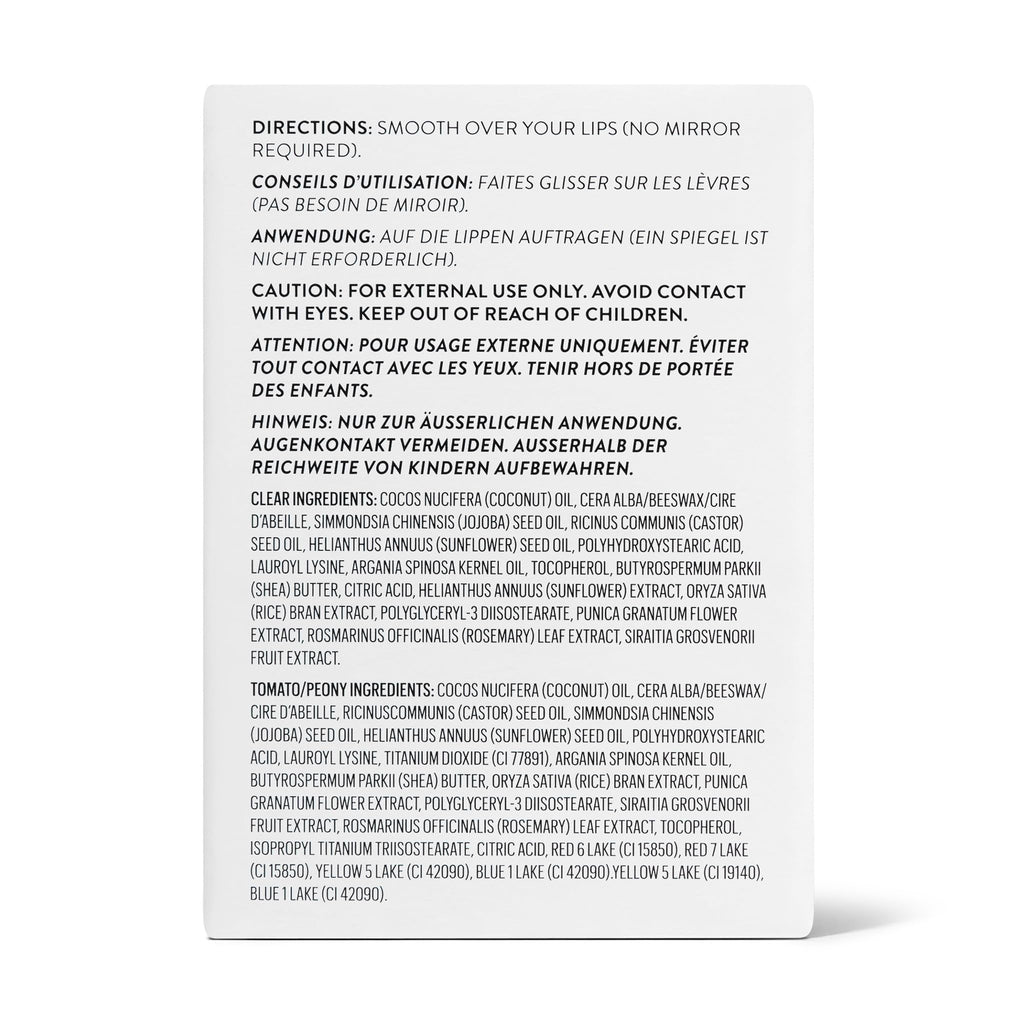 Goop Beauty Lip Balm Trio — Clean, Petroleum-Free Lip Care in Clear, Peony, Tomato | 0.16 oz Each