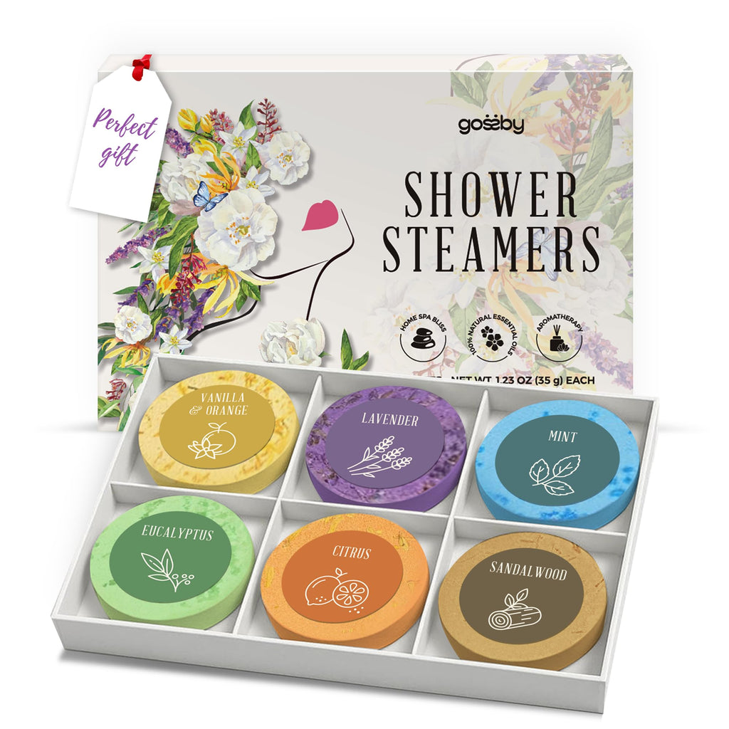 GOSSBY Shower Steamers Aromatherapy 6 Pack | Relaxing Home Spa Gift Set