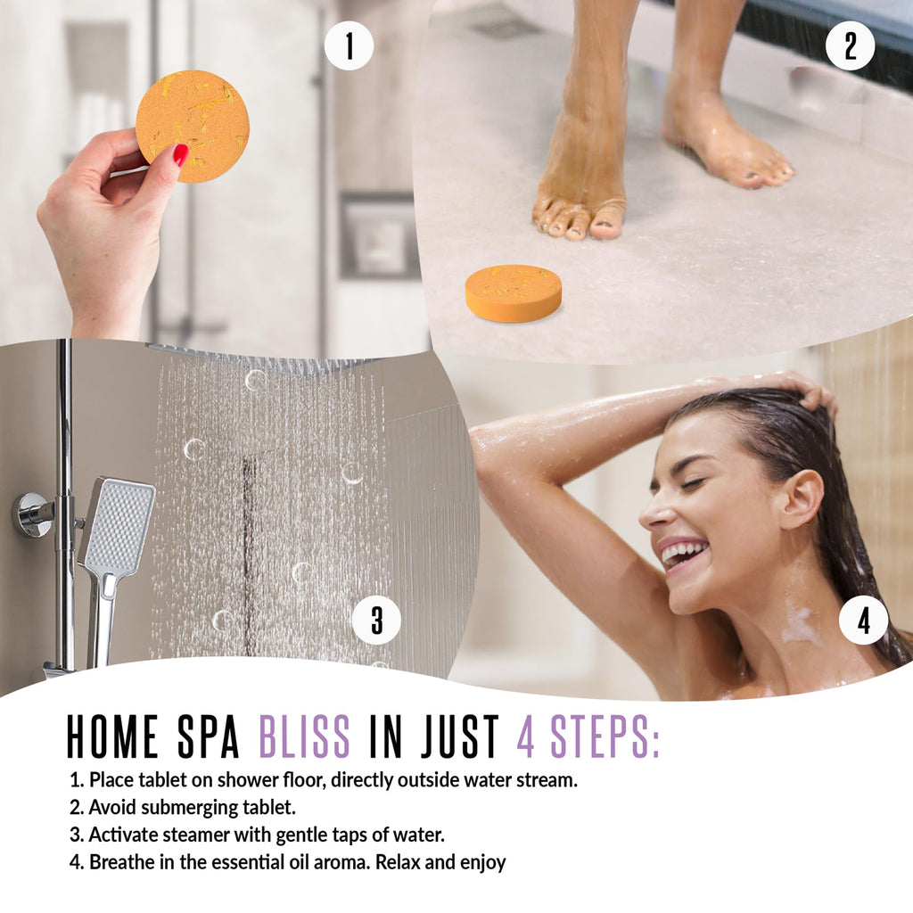 GOSSBY Shower Steamers Aromatherapy 6 Pack | Relaxing Home Spa Gift Set