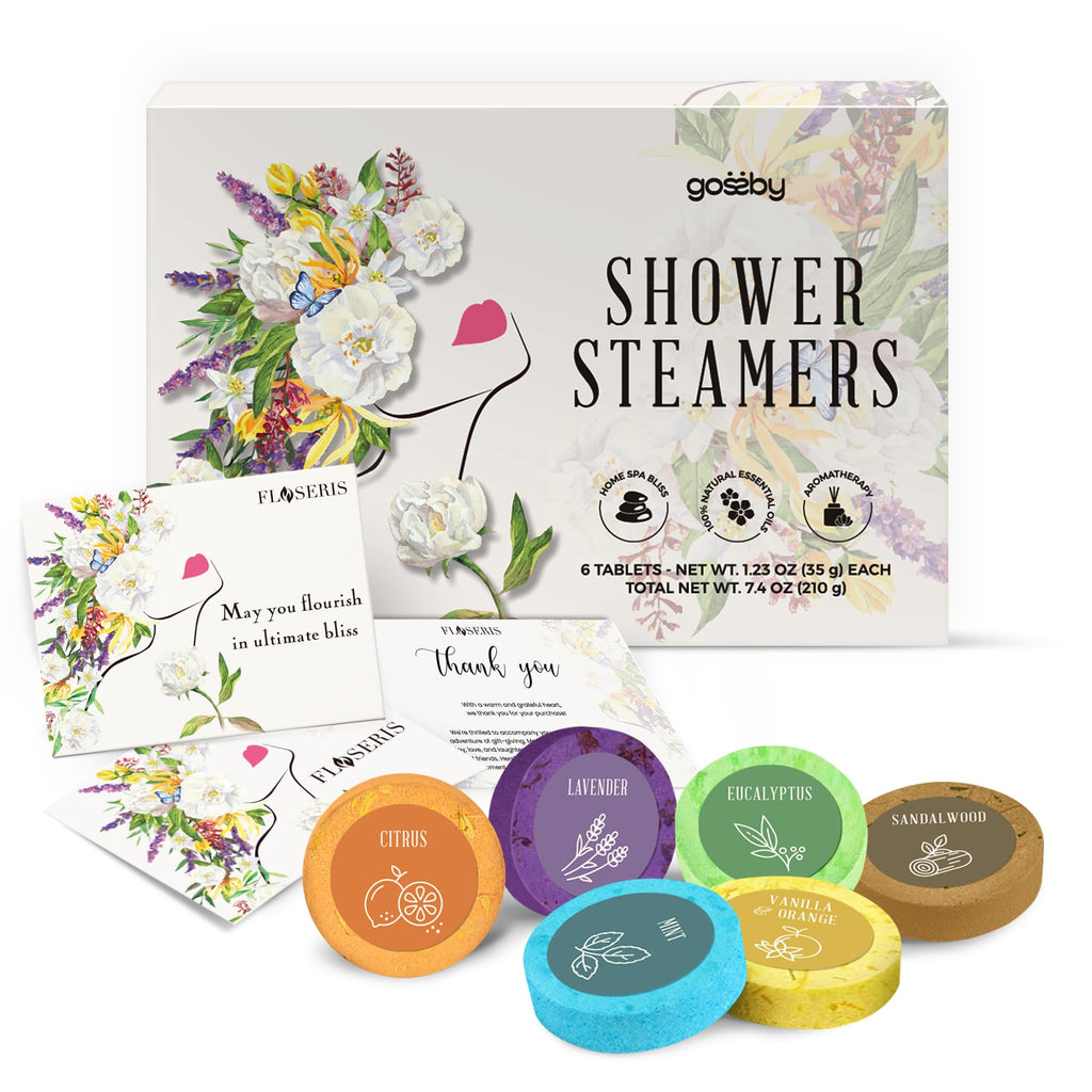 GOSSBY Shower Steamers Aromatherapy 6 Pack | Relaxing Home Spa Gift Set