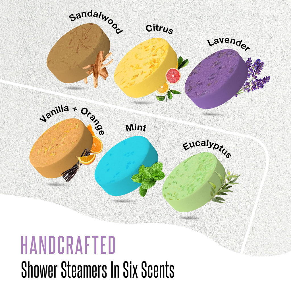 GOSSBY Shower Steamers Aromatherapy 6 Pack | Relaxing Home Spa Gift Set