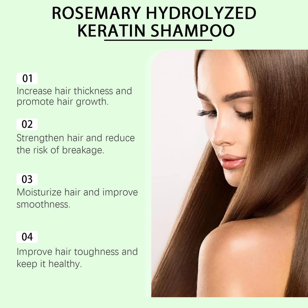 Goswar Organic Rosemary Hair Growth Shampoo with Hydrolyzed Keratin – Thicker, Stronger Hair for All Hair Types