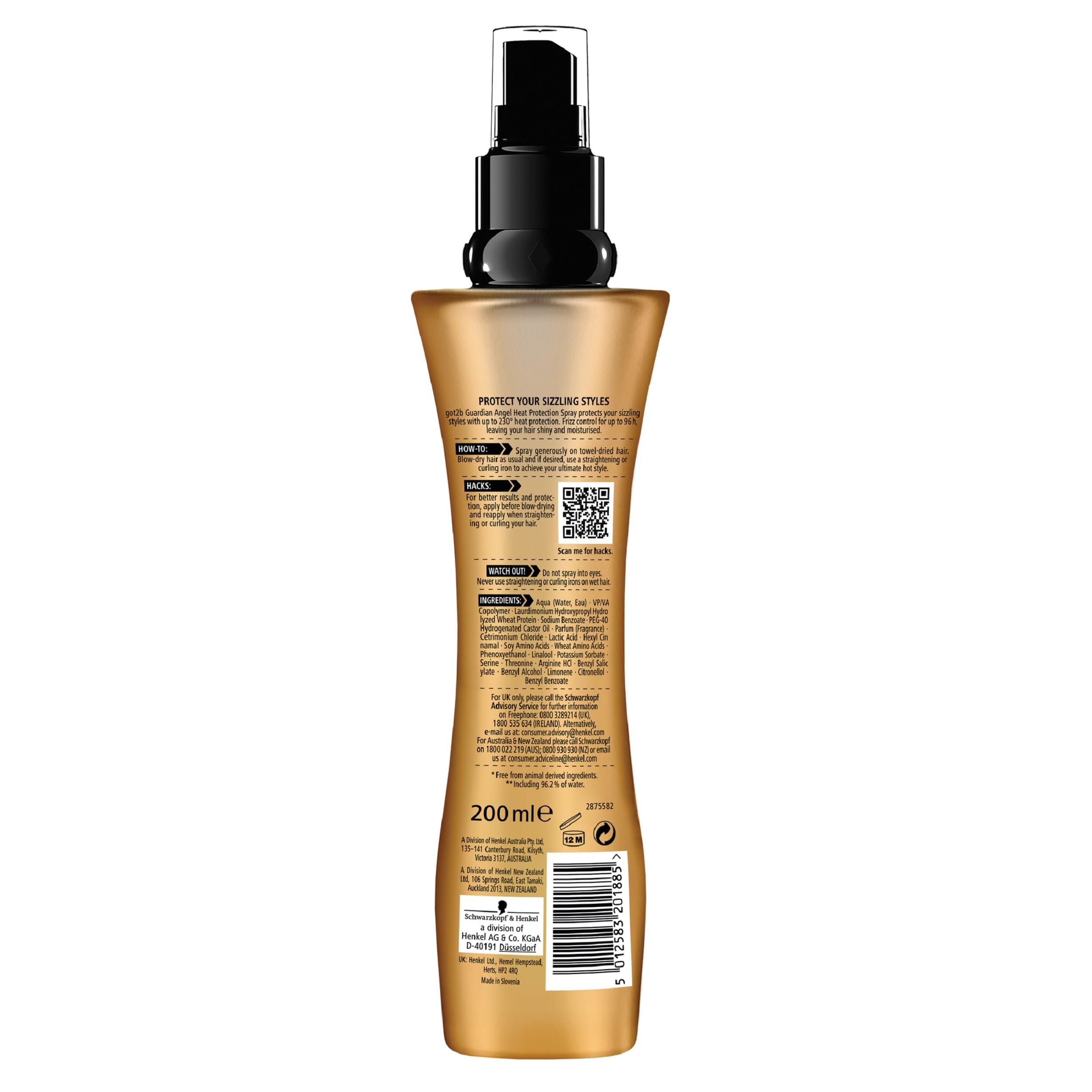 Got2B Guardian Angel Heat Protection Lotion – 200 ml, 220°C Protection, Gloss Finish