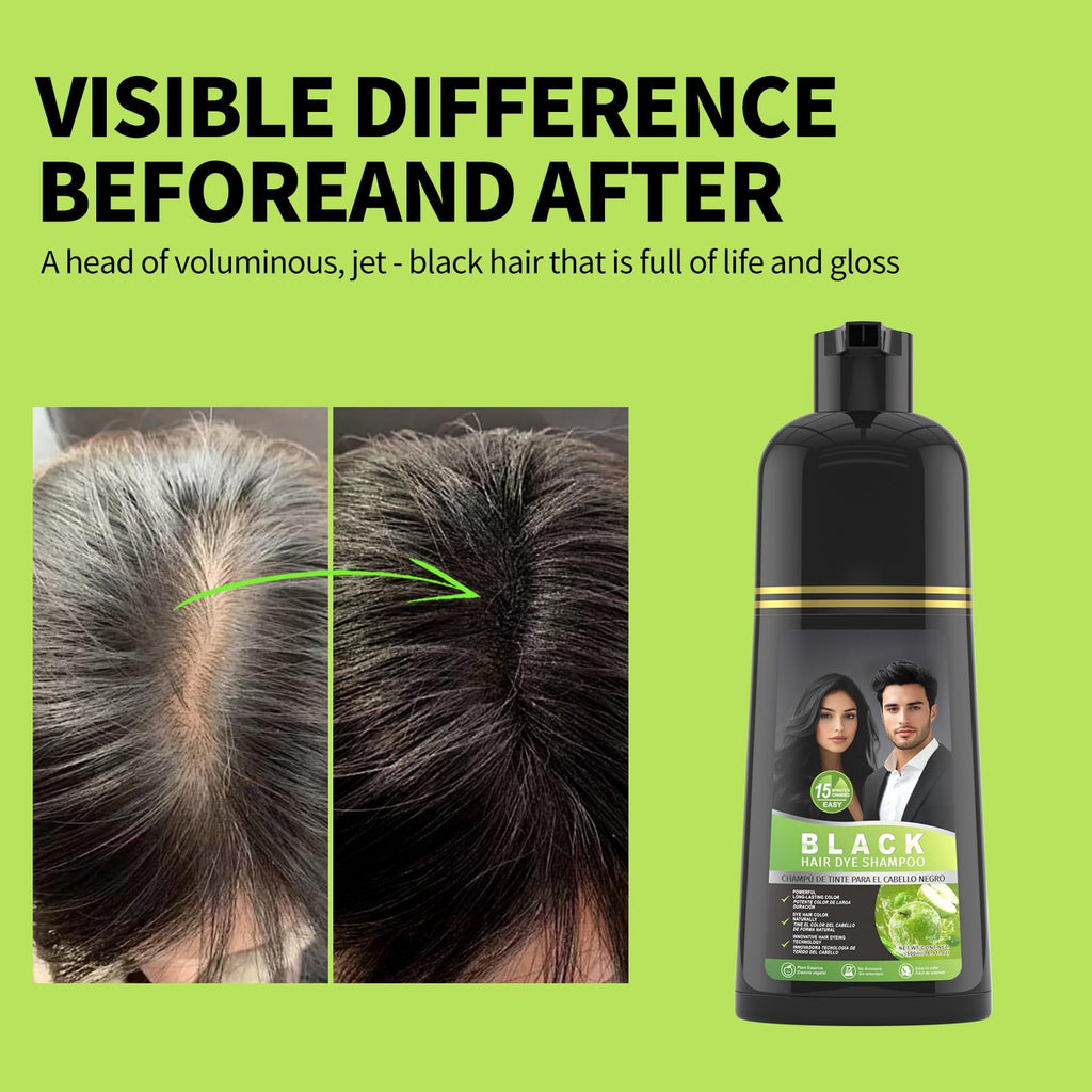 gowwim Black Hair Dye Shampoo – Plant-Based Semi-Permanent Gray Coverage
