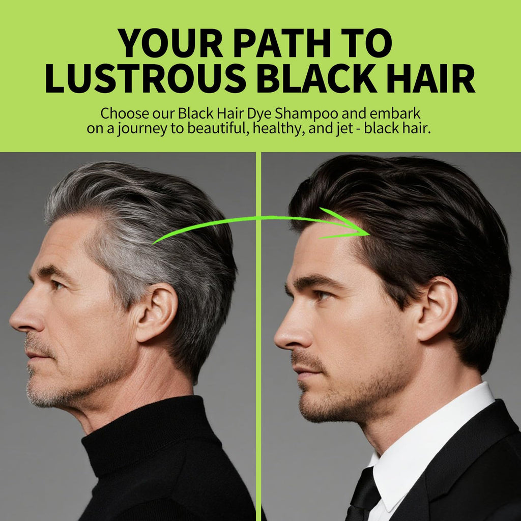gowwim Black Hair Dye Shampoo – Plant-Based Semi-Permanent Gray Coverage