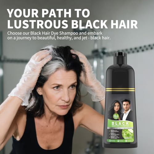 gowwim Black Hair Dye Shampoo – Plant-Based Instant Grey Coverage (Black5)