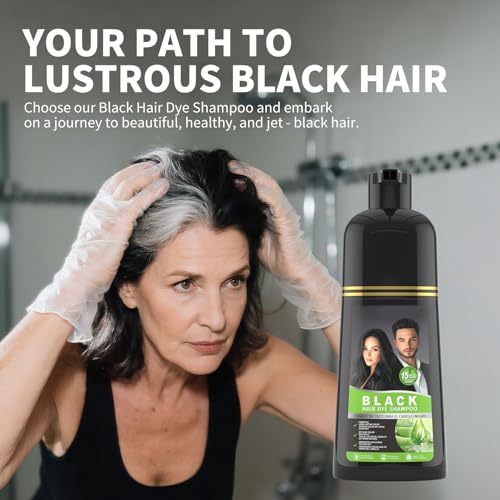 gowwim Black Hair Dye Shampoo – Plant-Based Semi-Permanent Gray Coverage