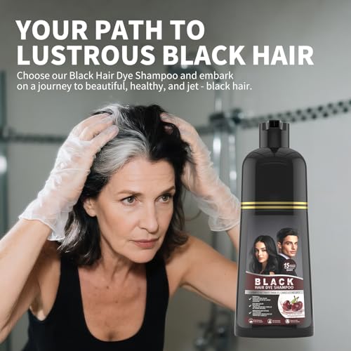 gowwim Black Hair Dye Shampoo | Plant-Based Instant Gray Coverage