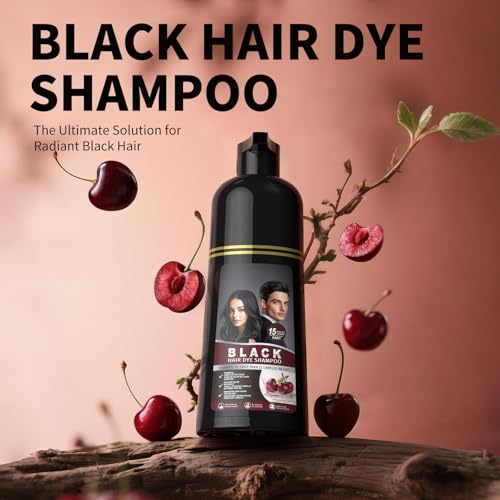 gowwim Black Hair Dye Shampoo | Plant-Based Instant Gray Coverage