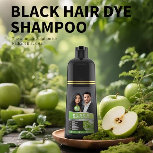 gowwim Black Hair Dye Shampoo – Plant-Based Instant Grey Coverage (Black5)