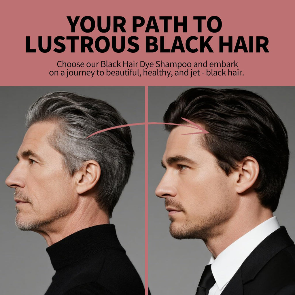 gowwim Black Hair Dye Shampoo | Plant-Based Instant Gray Coverage