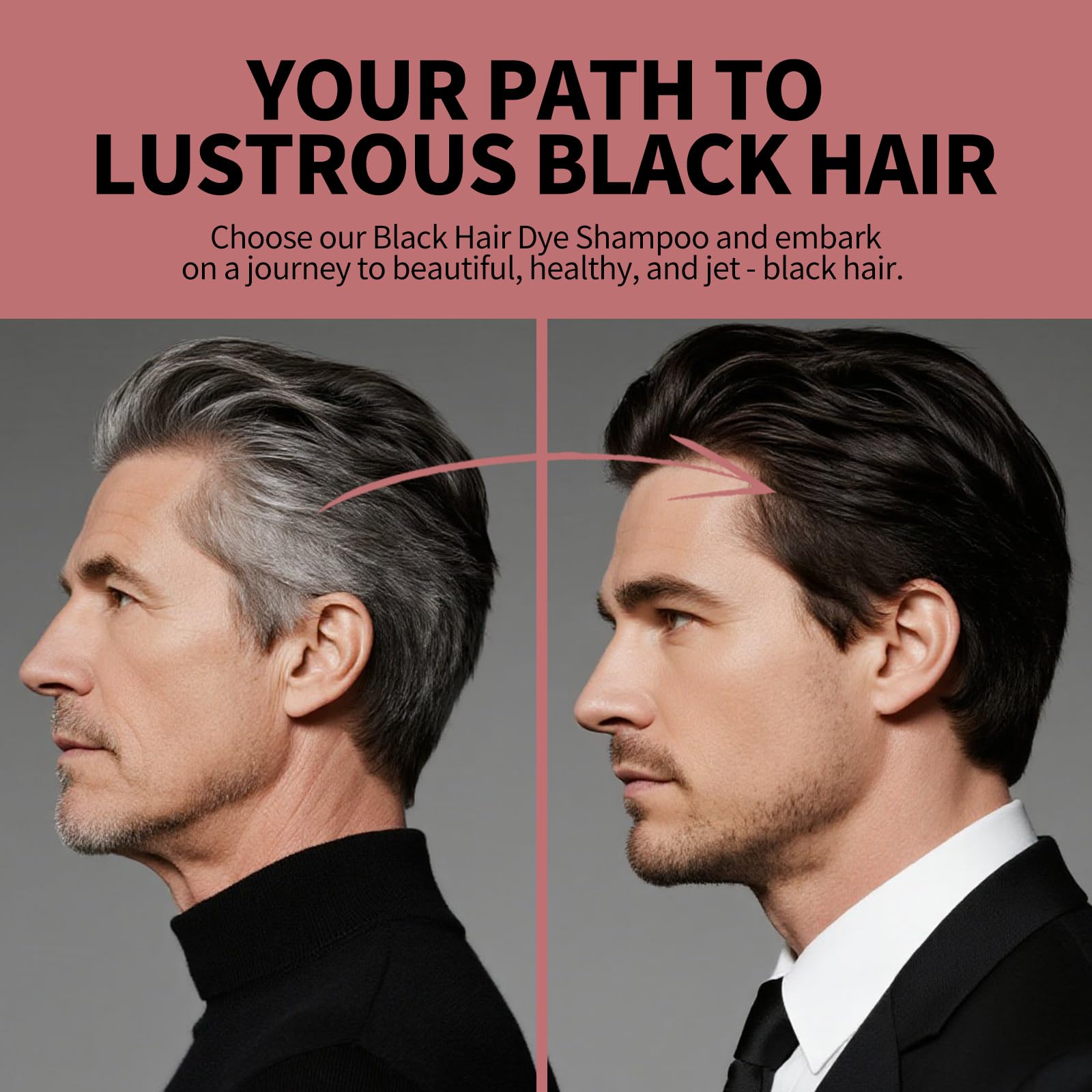 gowwim Black Hair Dye Shampoo | Plant-Based Instant Gray Coverage