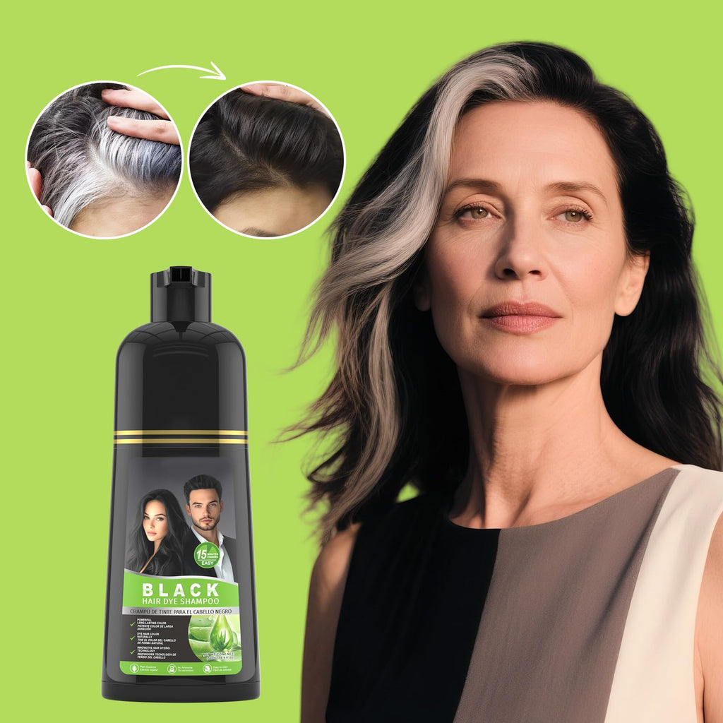 gowwim Black Hair Dye Shampoo – Plant-Based Semi-Permanent Gray Coverage