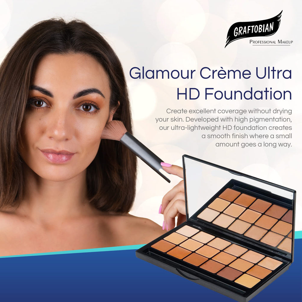 Graftobian HD Glamour Creme Foundation Warm Super Palette – 18 Warm Shades
