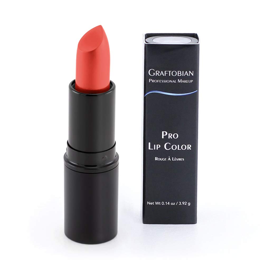 Graftobian Professional Color Lipstick – Ultra Long-Wear, Velvet Semi-Matte Coral