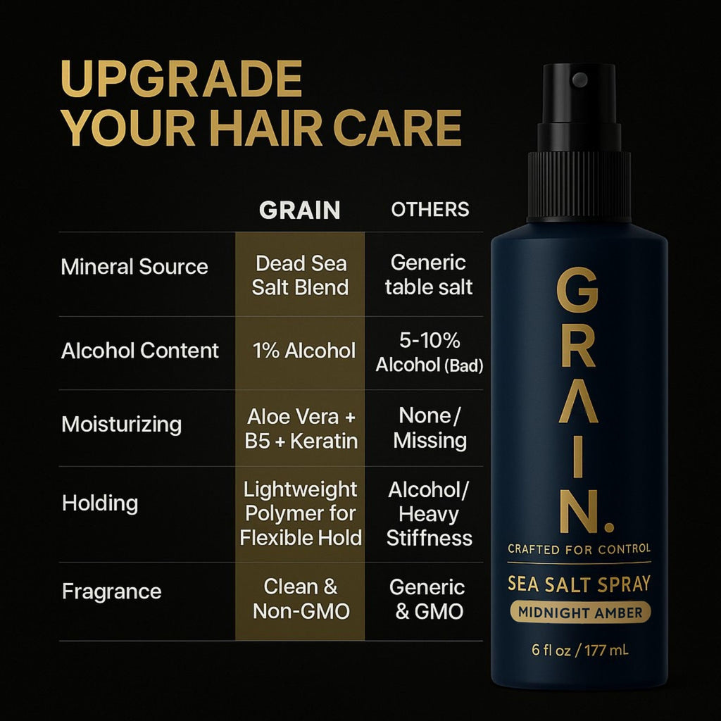 Grain Sea Salt Spray for Men — Texturizing, Volumizing Hair Spray with Lightweight Hold | 6oz/177mL