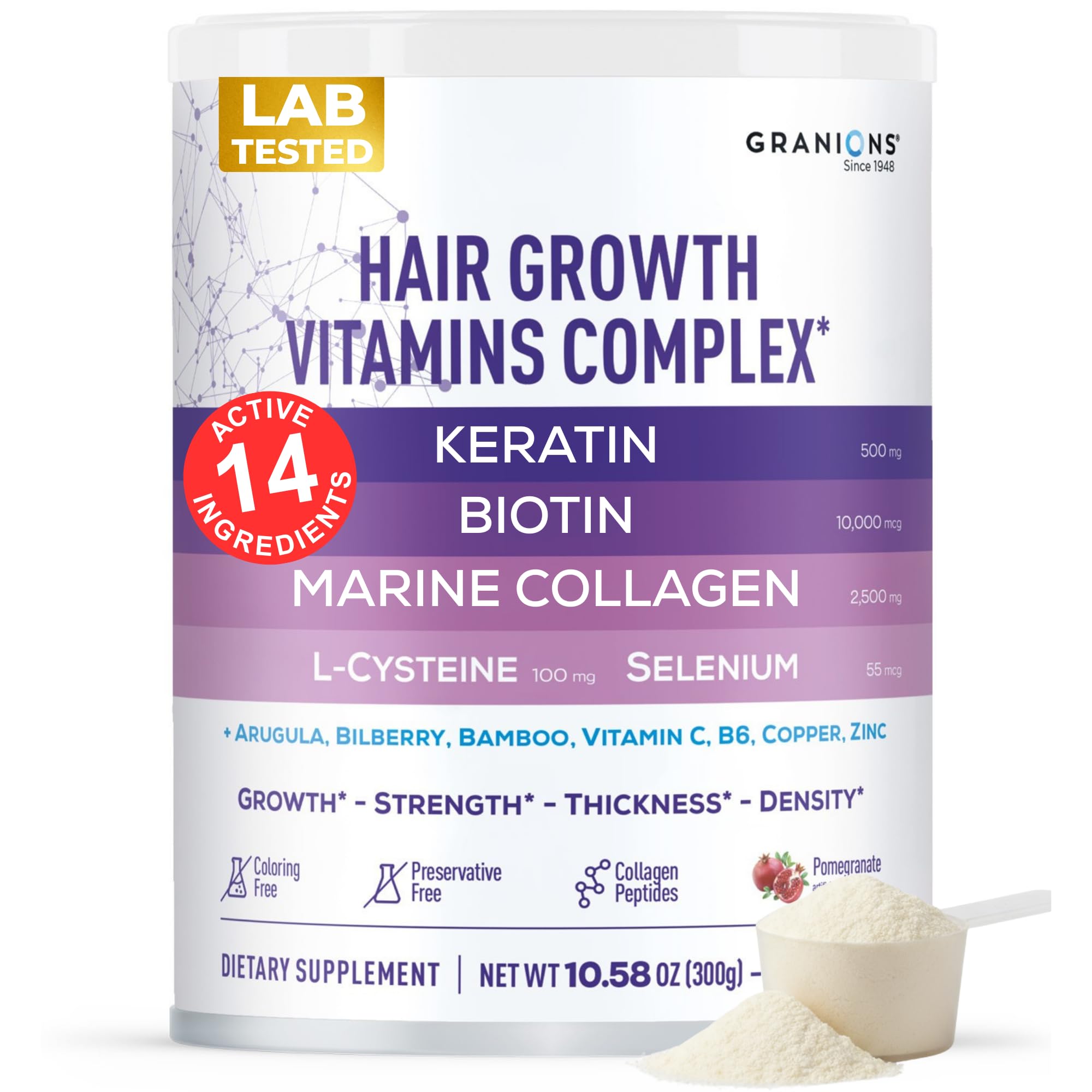 Granions Hair Growth Powder – Strength, Thickness & Density for Women & Men