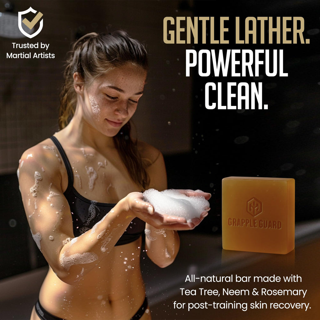 Grapple Guard Tea Tree Soap Bar for Jiu Jitsu, MMA & Combat Athletes | Neem, Rosemary & Citrus Scent