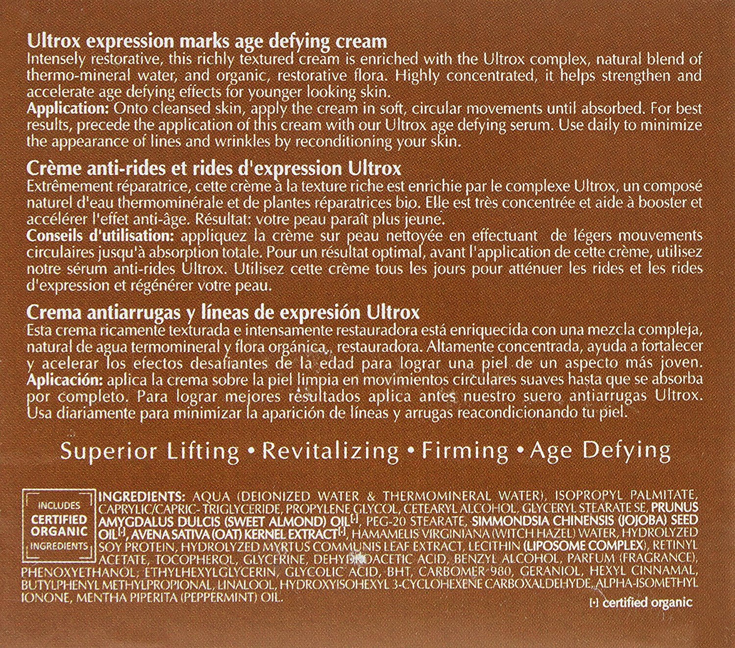Gratiae Organics Ultrox Expression Marks Anti-Wrinkle Cream – 1.7 oz