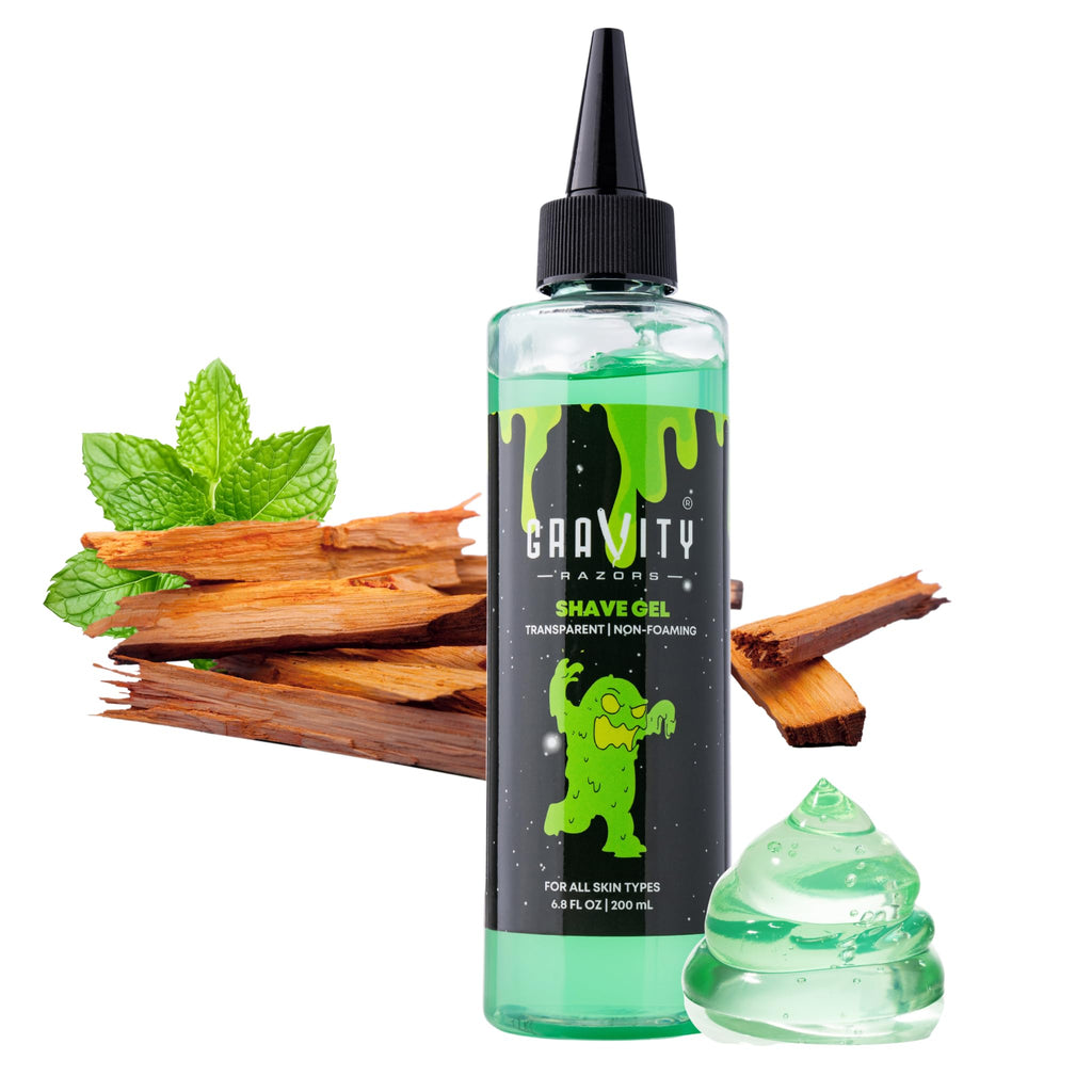 GRAVITY RAZORS Non-Foaming Shave Gel for Men – Barber-Grade, Sandalwood, 6.8 oz