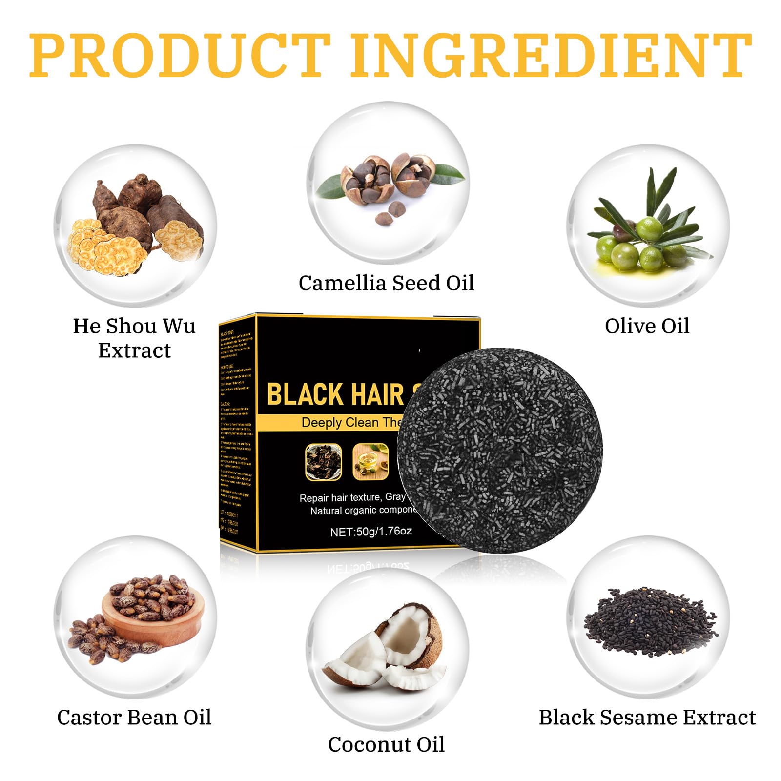 Gray Hair Reverse Bar | Black Soap for Grey Hair – Deep Nourishment