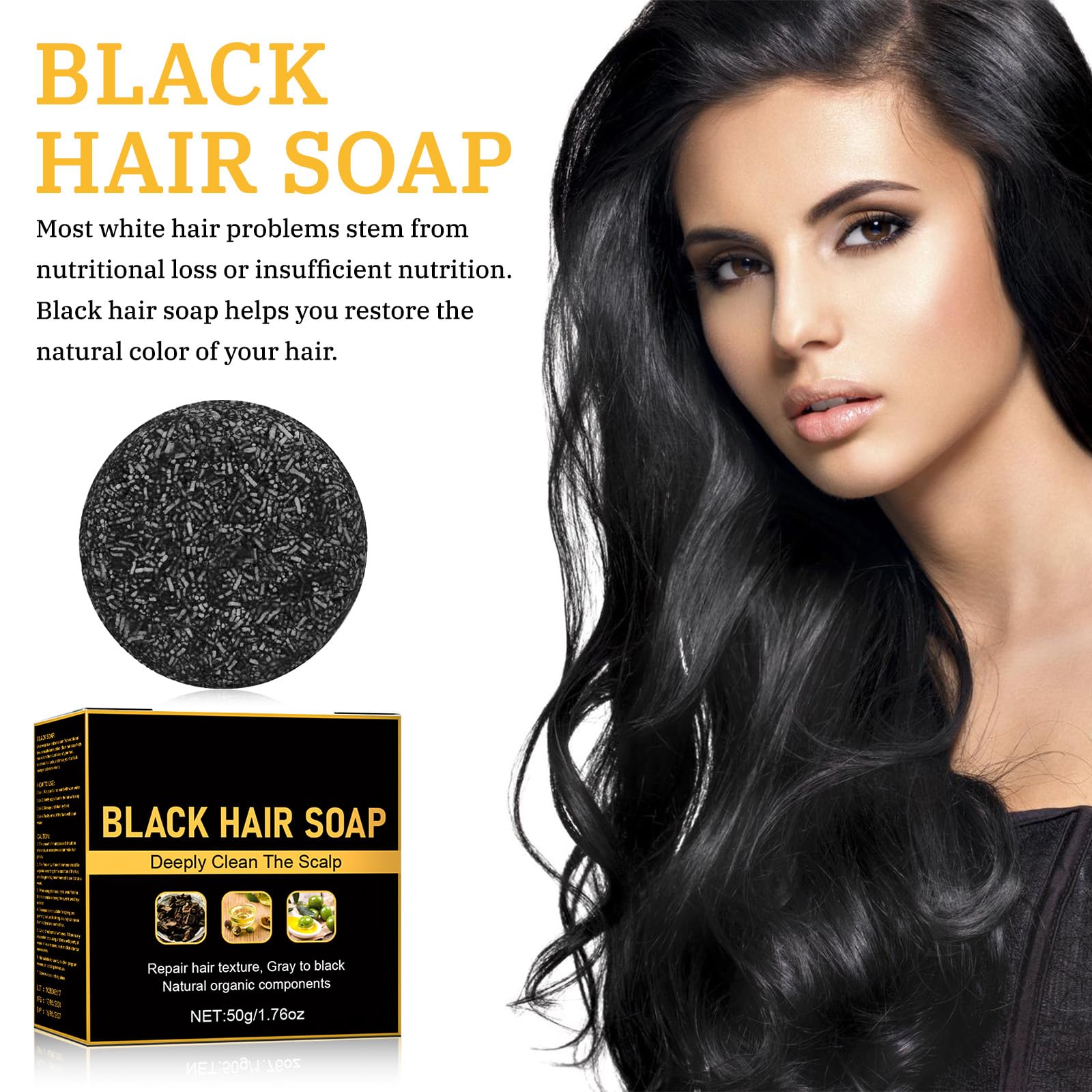 Gray Hair Reverse Bar | Black Soap for Grey Hair – Deep Nourishment