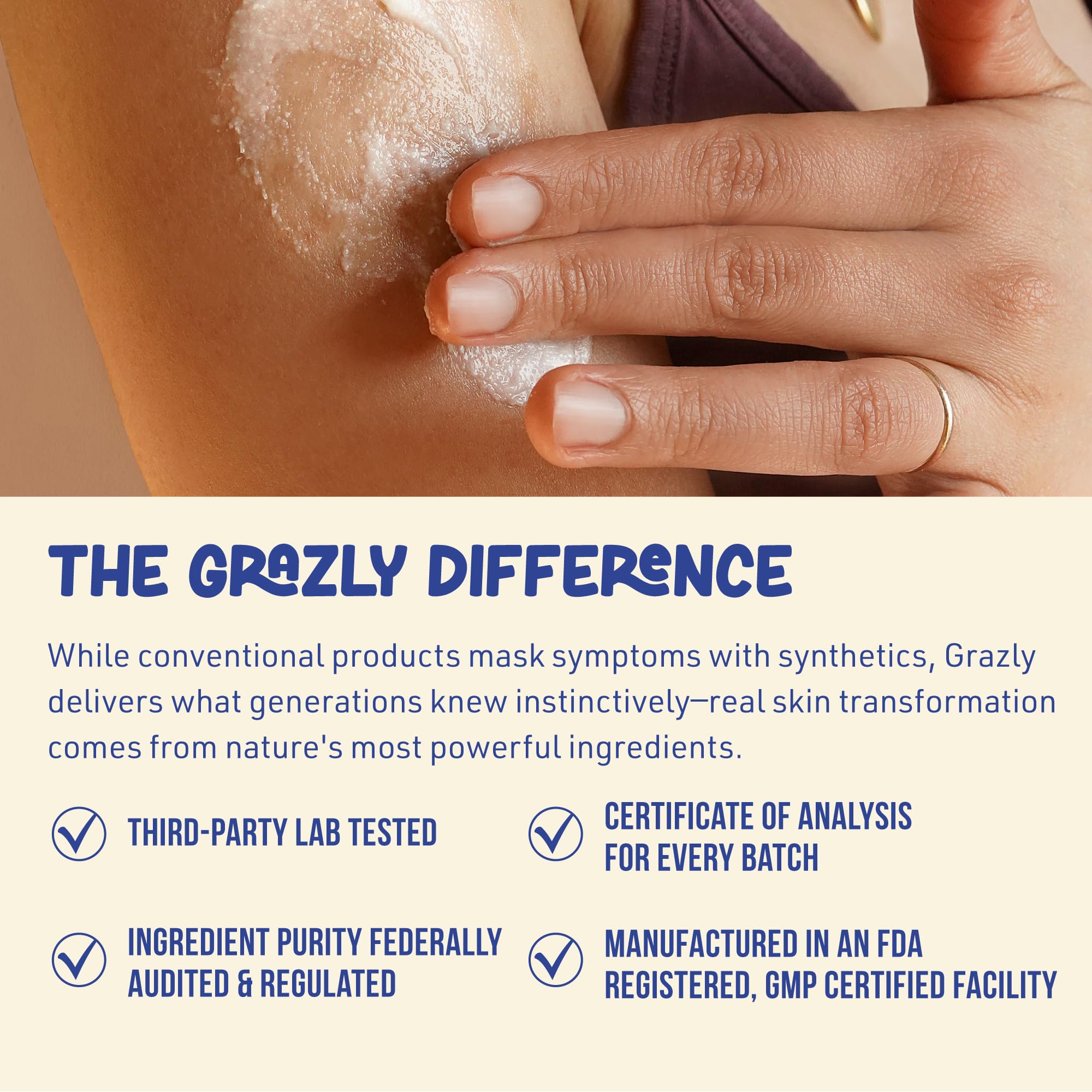 Grazly Whipped Bison Tallow Balm with Manuka Honey – Rose Geranium, Grass-Fed Moisturizer