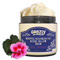 Grazly Whipped Bison Tallow Balm with Manuka Honey – Rose Geranium, Grass-Fed Moisturizer