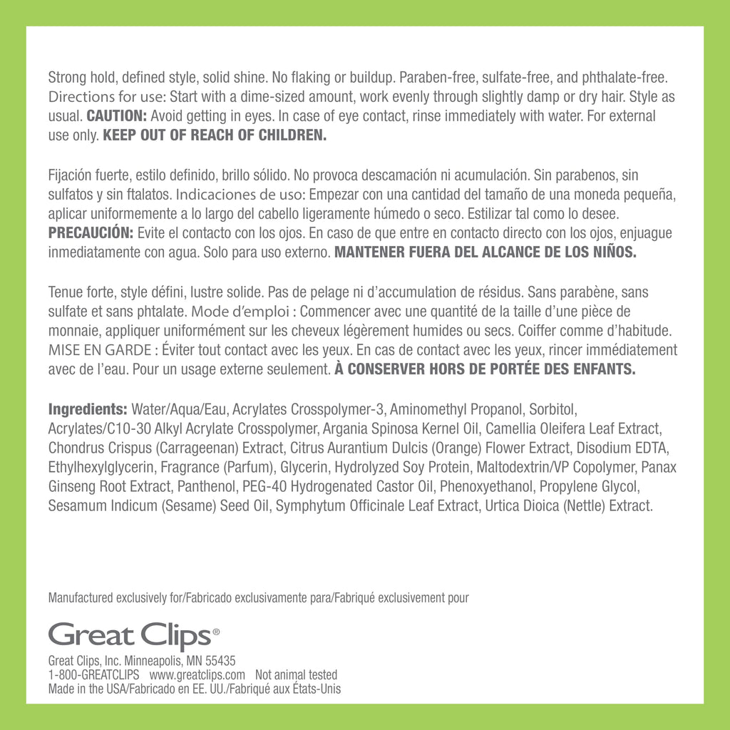 GREAT CLIPS LATITUDE Firm Style Gel – High Hold + High Shine (32oz)