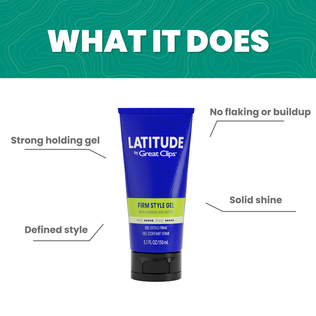 GREAT CLIPS LATITUDE Firm Style Gel – High Hold + High Shine (32oz)