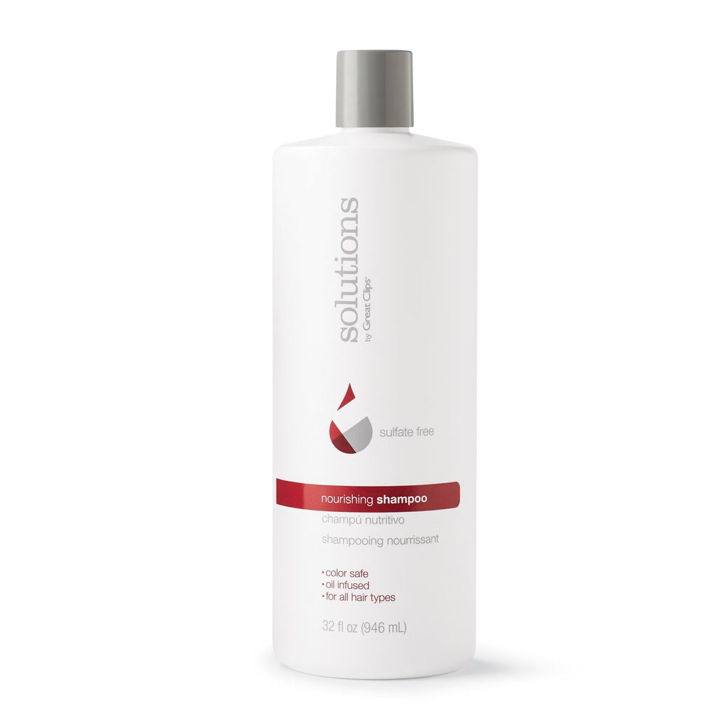 Great Clips Solutions Nourishing Shampoo 32 oz – Argan Oil, Sulfate & Paraben Free, Color-Safe Shine